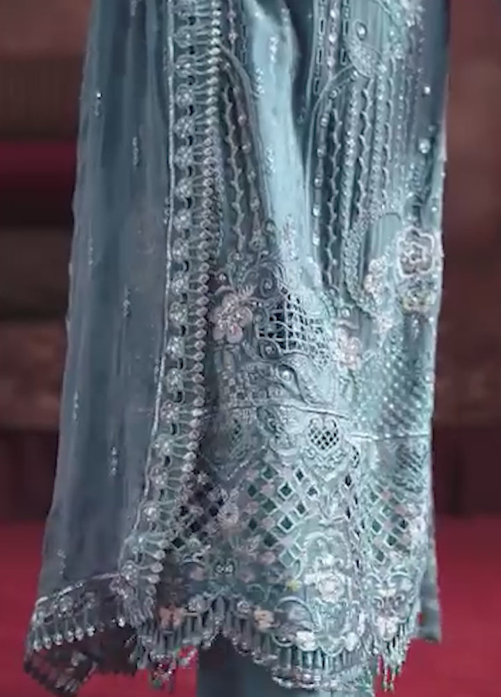 Zebtan Women Unstitched Embroidered Chiffon 3 Piece Suit ZQ-07 Festive Collection