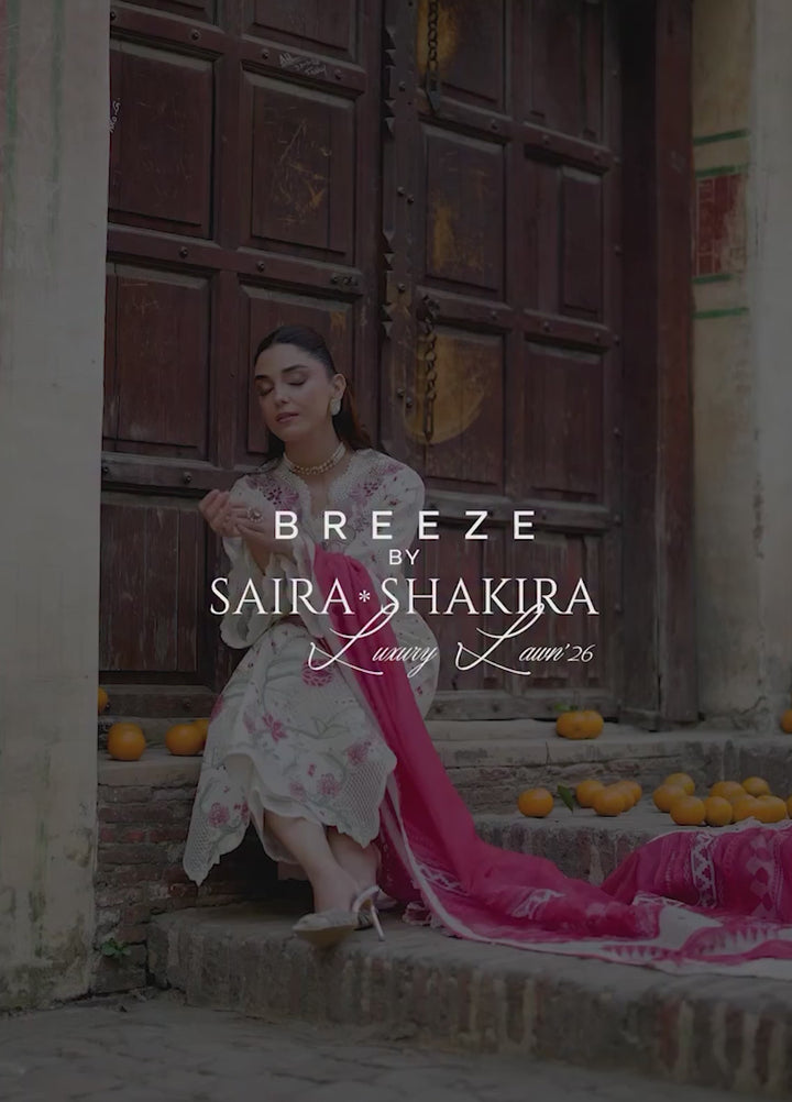 Saira Shakira Unstitched Embroidered Lawn 3 Piece Suit SSR26ULE SS-001A - Eid Collection