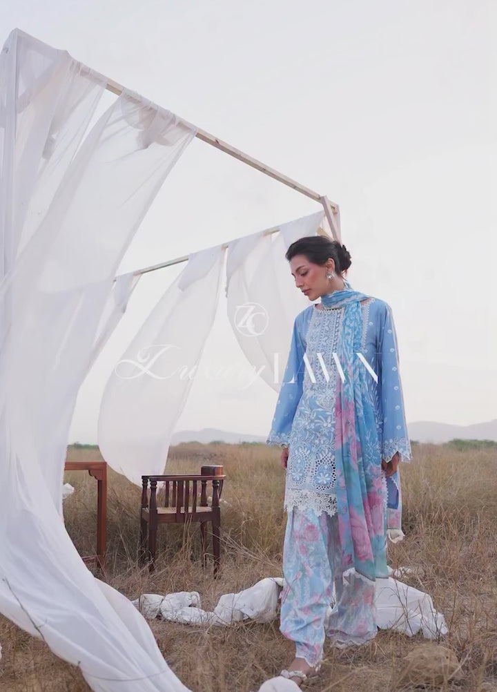 Zainab Chottani Unstitched Embroidered Luxury Lawn 3 Piece Suit ZC26ULZ D-5 AZULE - Summer Collection
