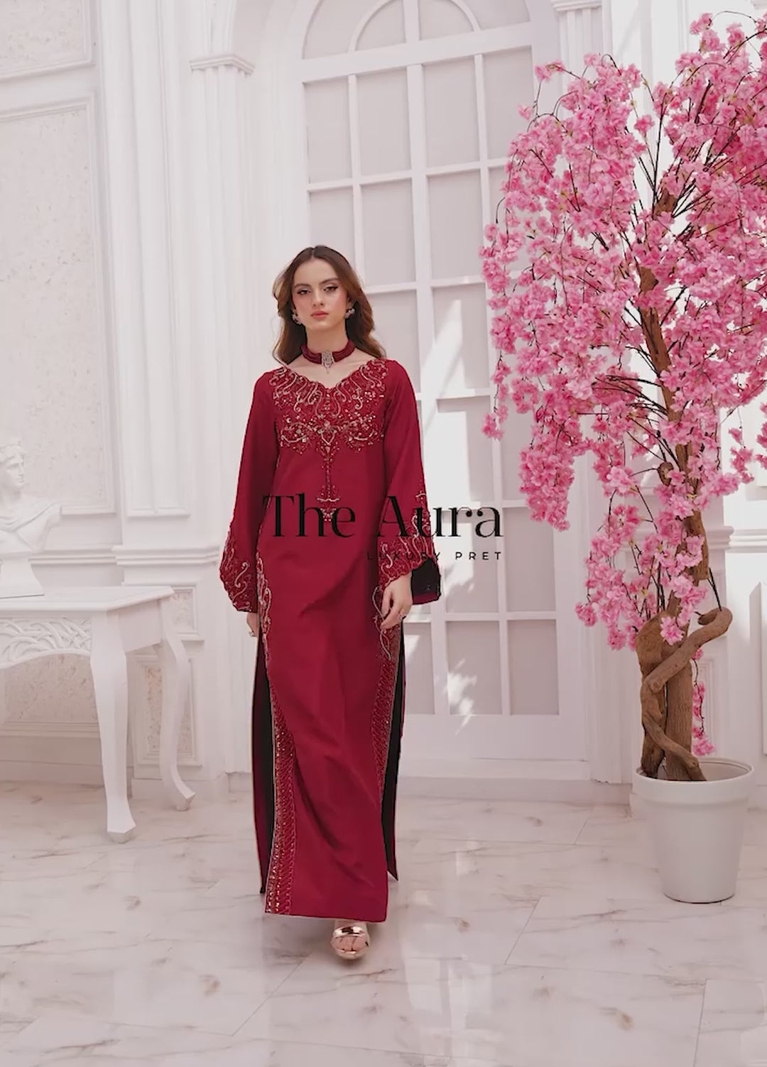 Jamnii Pret Embroidered Korean Silk 3 Piece Suit Emre