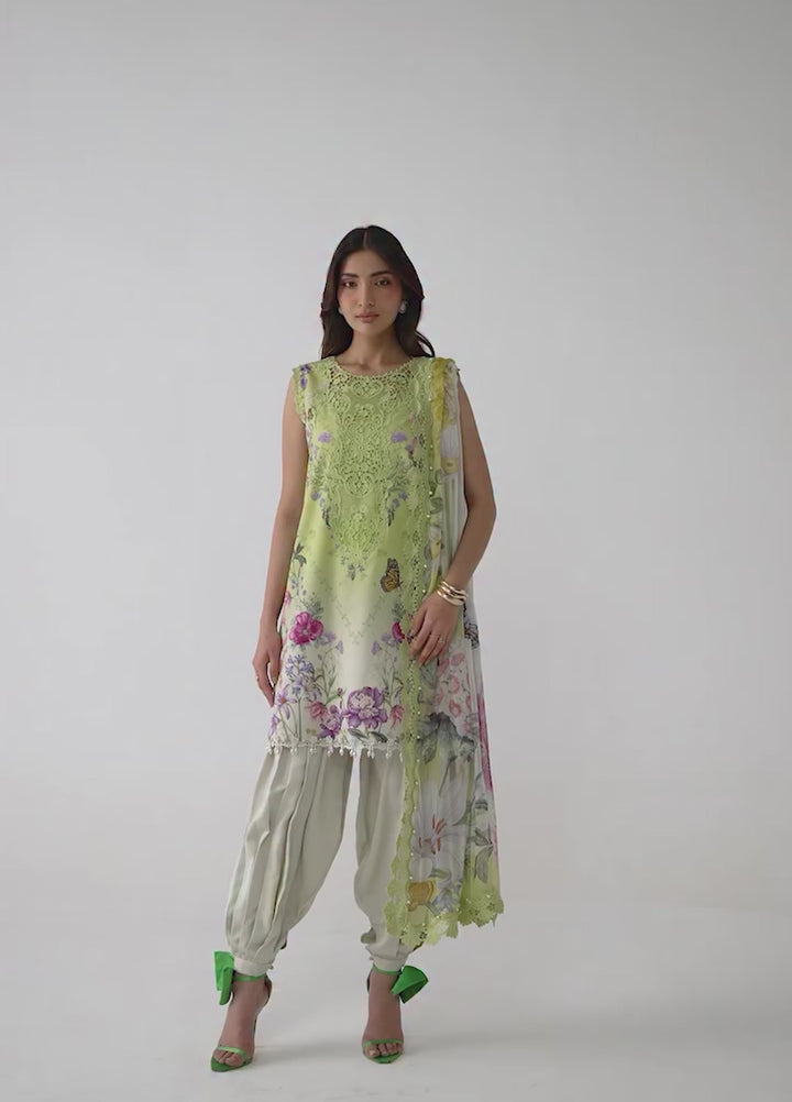 M Prints by Maria B Unstitched Printed Lawn 3 Piece Suit MB26UMP D-09 A - Summer Collection