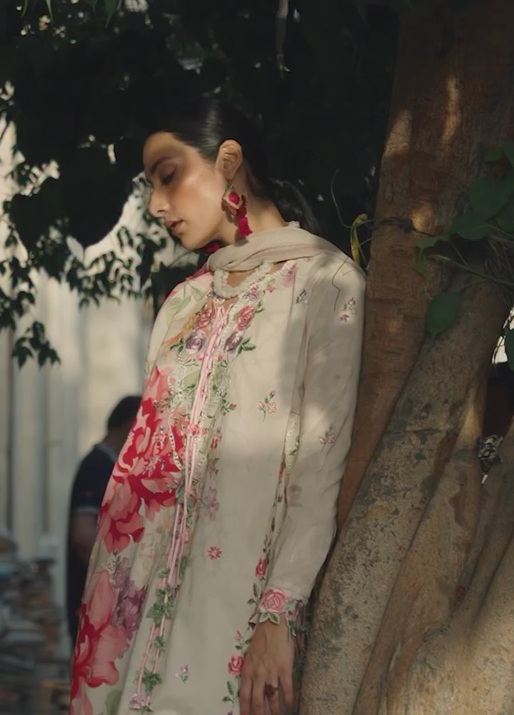 Wild Flower by Zaha Unstitched Embroidered Lawn 3 Piece Suit ZK26UWL ZF26-05 Mink Frolic - Festive Collection