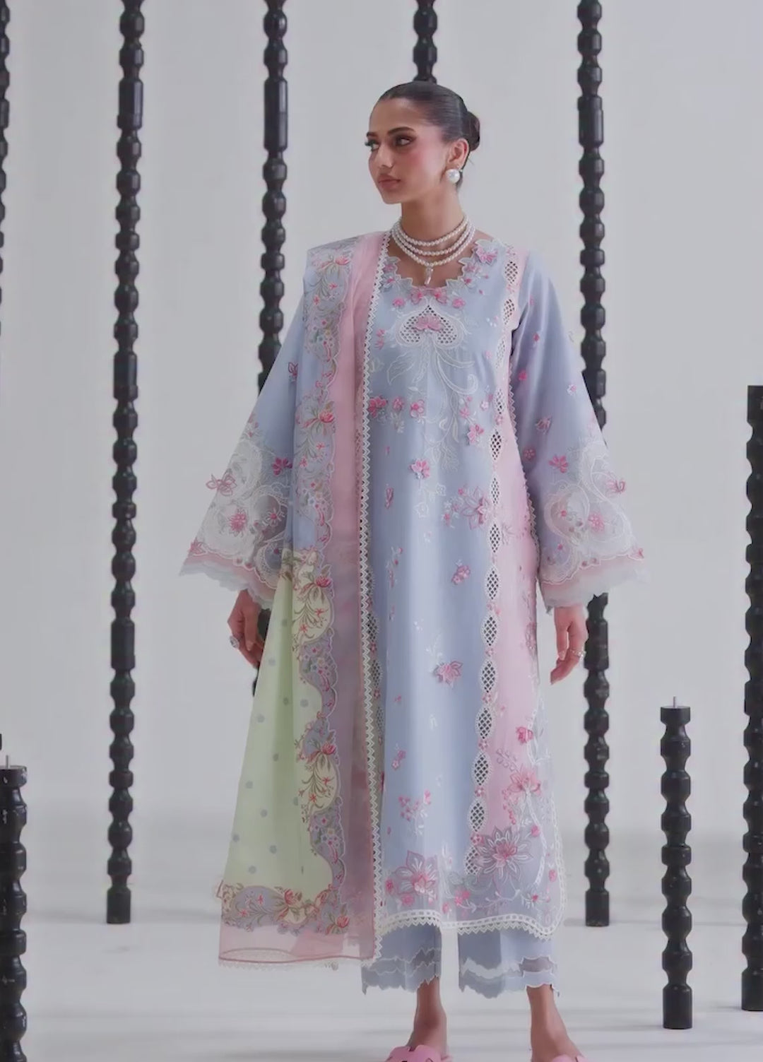 Amour by Bin Ilyas Unstitched Embroidered Lawn 3 Piece Suit BI26ULA 184B - Festive Collection