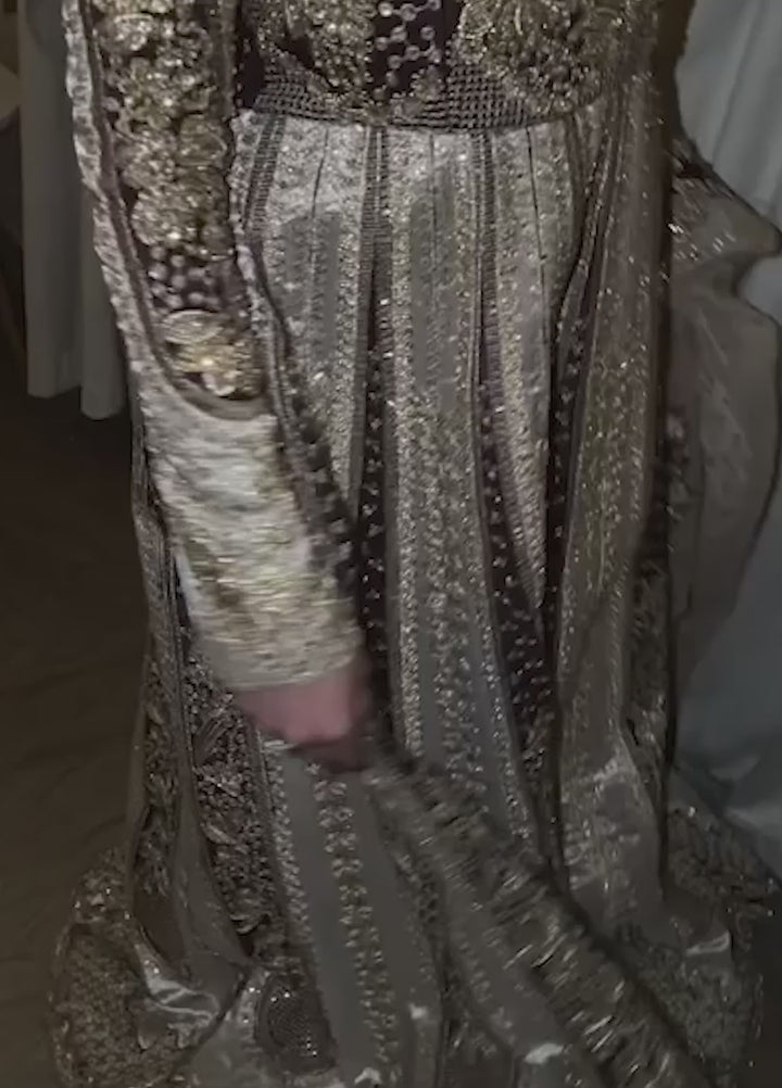 Jahan Ara by Zarposh Unstitched Embroidered Raw Silk 2 Piece Suit ZP26UWJ Parisa - Wedding Collection