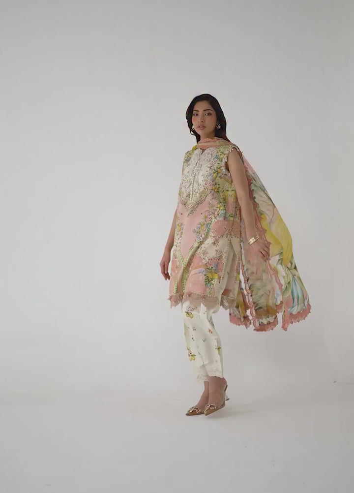 M Prints by Maria B Unstitched Printed Lawn 3 Piece Suit MB26UMP D-08 A - Summer Collection