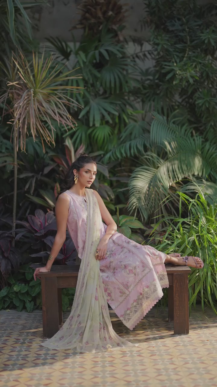 Florent Unstitched Embroidered Luxury Lawn 3 Piece Suit FL26FLL FZ-3A - Eid Collection