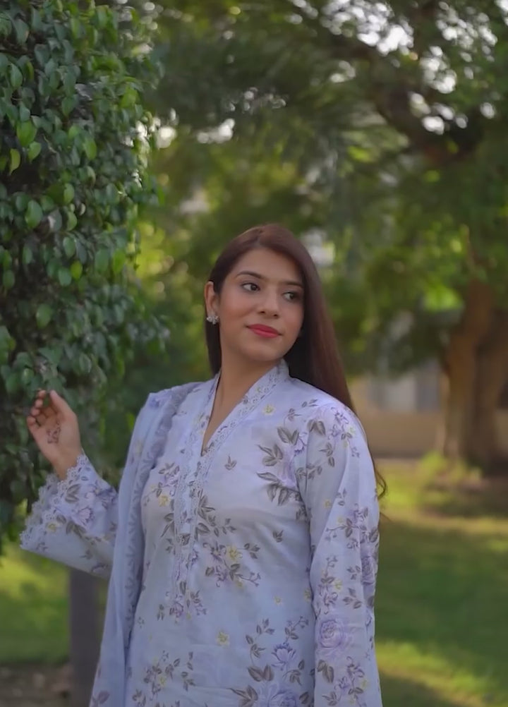 Ileen by naba bilal Unstitched Printed Lawn 3 Piece Suit IN26UPL Dina - Casual Collection