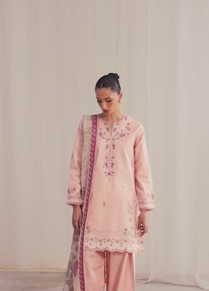 Nysa by Seran Unstitched Embroidered Cambric 3 Piece Suit SN26UNC Aurelie D-07 - Winter Collection