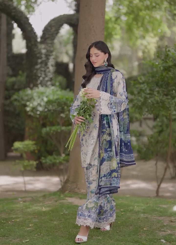 Signature by Elaf Unstitched Embroidered Lawn 3 Piece Suit EL26USLE Celine ESG-8B - Eid Collection