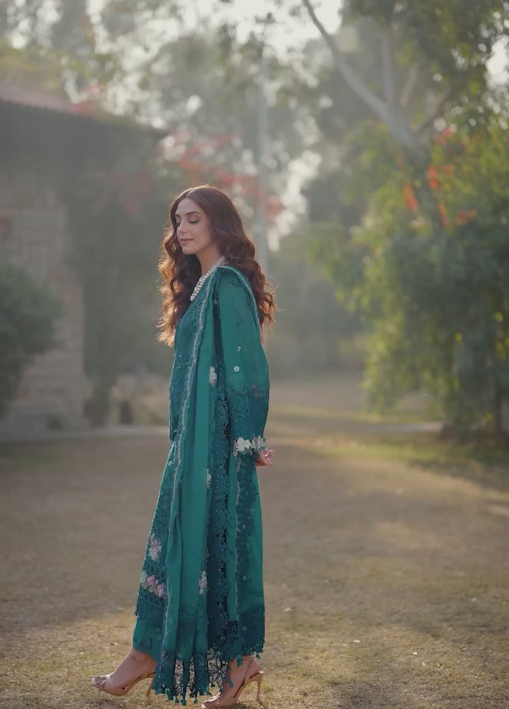 Elaf Premium Unstitched Embroidered Luxury Lawn 3 Piece Suit EL26UPL ELY-6 SAPPHIRE - Summer Collection