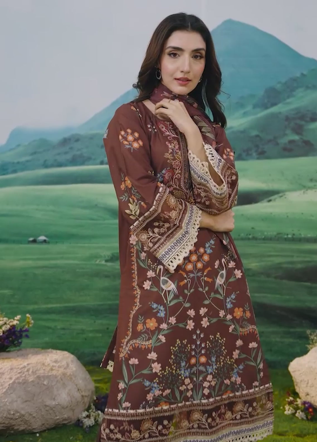 Elysian by Meerak RTW Embroidered Lawn 3 Piece Suit Rustic Casual Collection