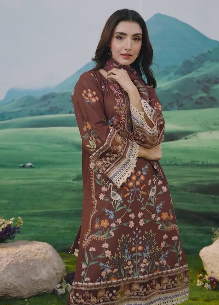 Elysian by Meerak RTW Embroidered Lawn 3 Piece Suit Rustic Casual Collection