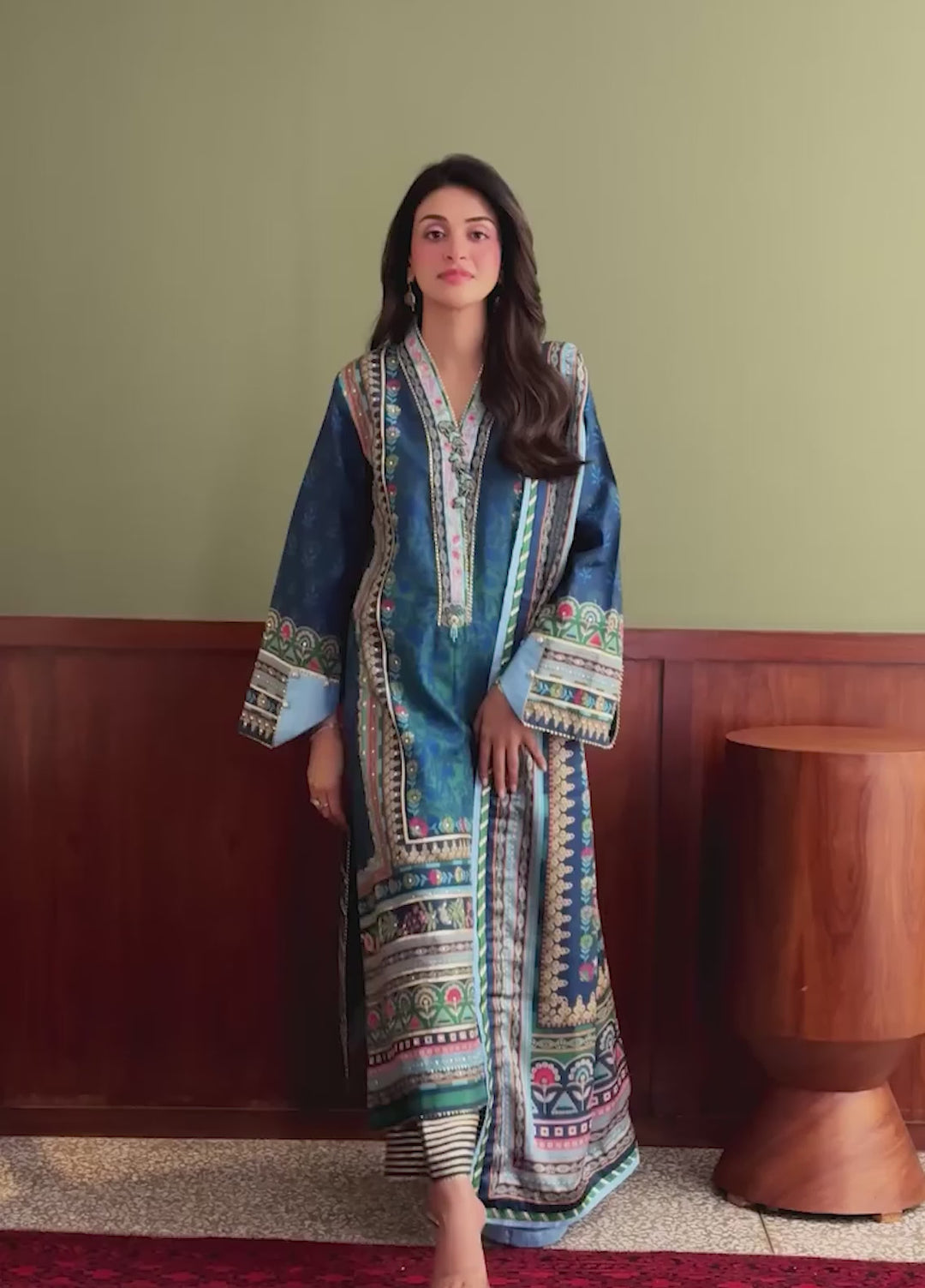 Nirvana by Mushq Unstitched Printed Raw Silk 3 Piece Suit MU26UNR Scene Stealer HUNPS260107 - Festive Collection