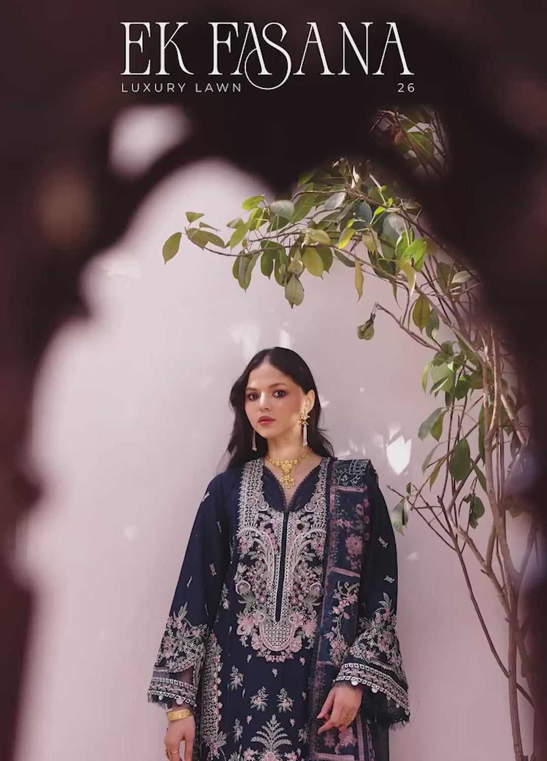Ek Fasana by Kahf Premium Unstitched Embroidered Luxury Lawn 3 Piece Suit KHF26UFL KLB-1A MALKA - Festive Collection