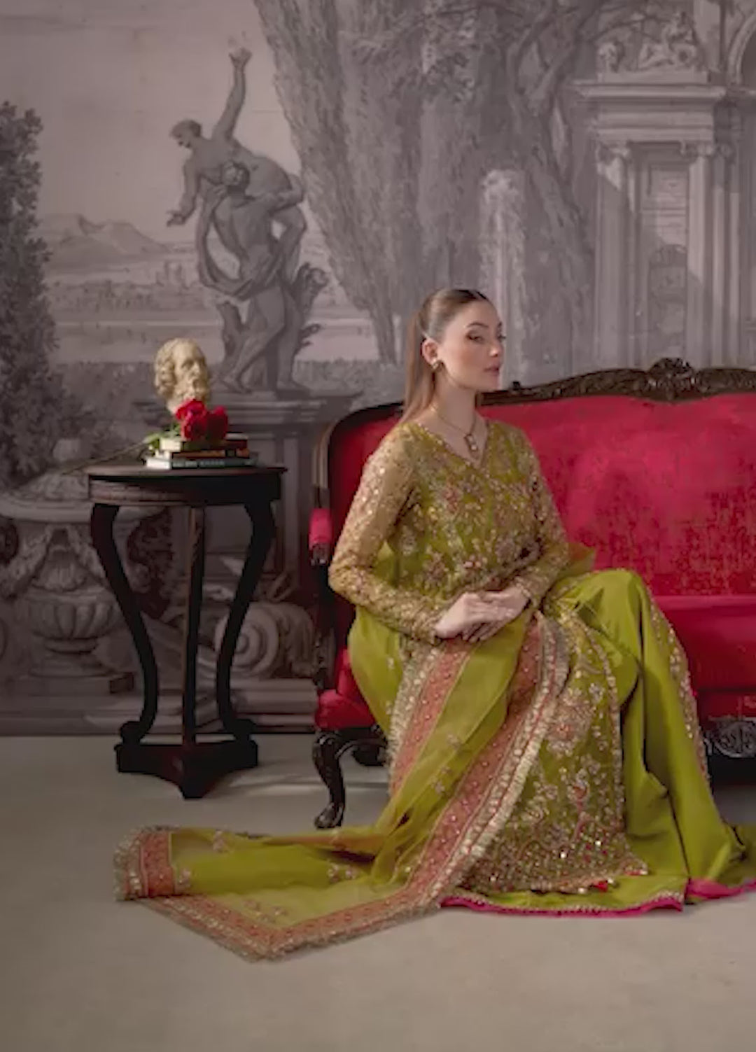 Maria Osama Khan Pret Embroidered Organza 4 Piece Suit Noir