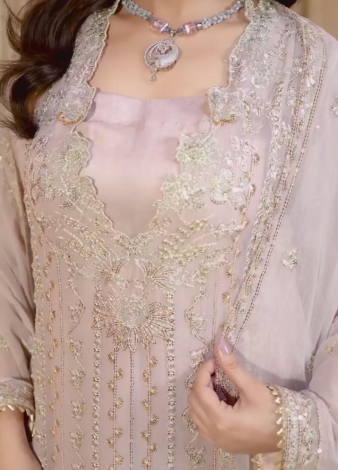 Daastan Raum by Sarb Unstitched Embroidered Chiffon 3 Piece Suit RS26UCD DCL-02 - Festive Collection