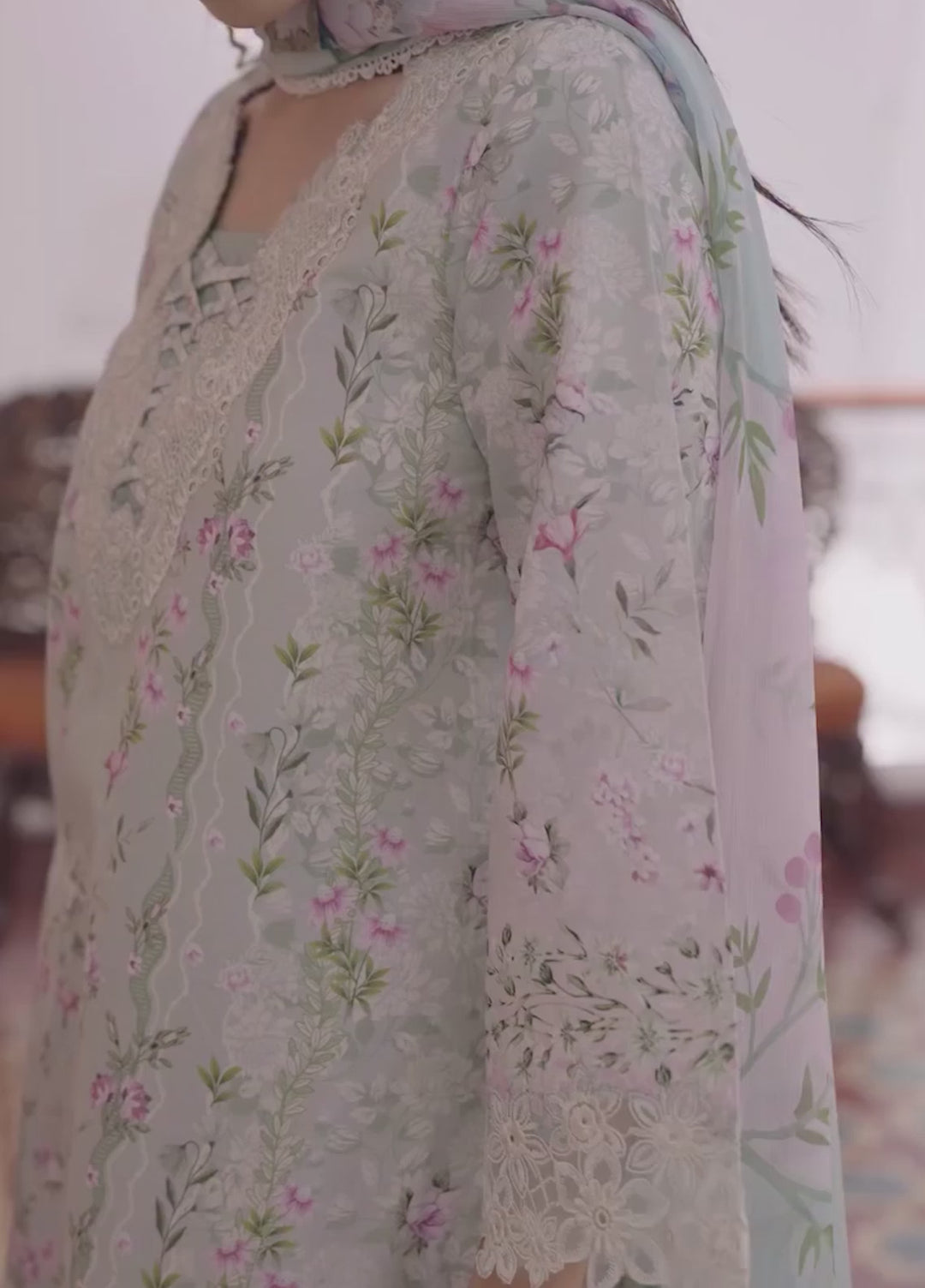 Summer Lines by Neeshay Unstitched Printed Lawn 3 Piece Suit NSH26ULS AVELINE - Eid Collection