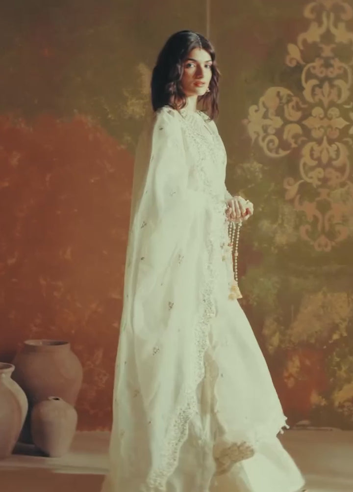 Jahan Ara by Zarposh Unstitched Embroidered Organza 3 Piece Suit ZP26UWJ ROSHANAY - Wedding Collection