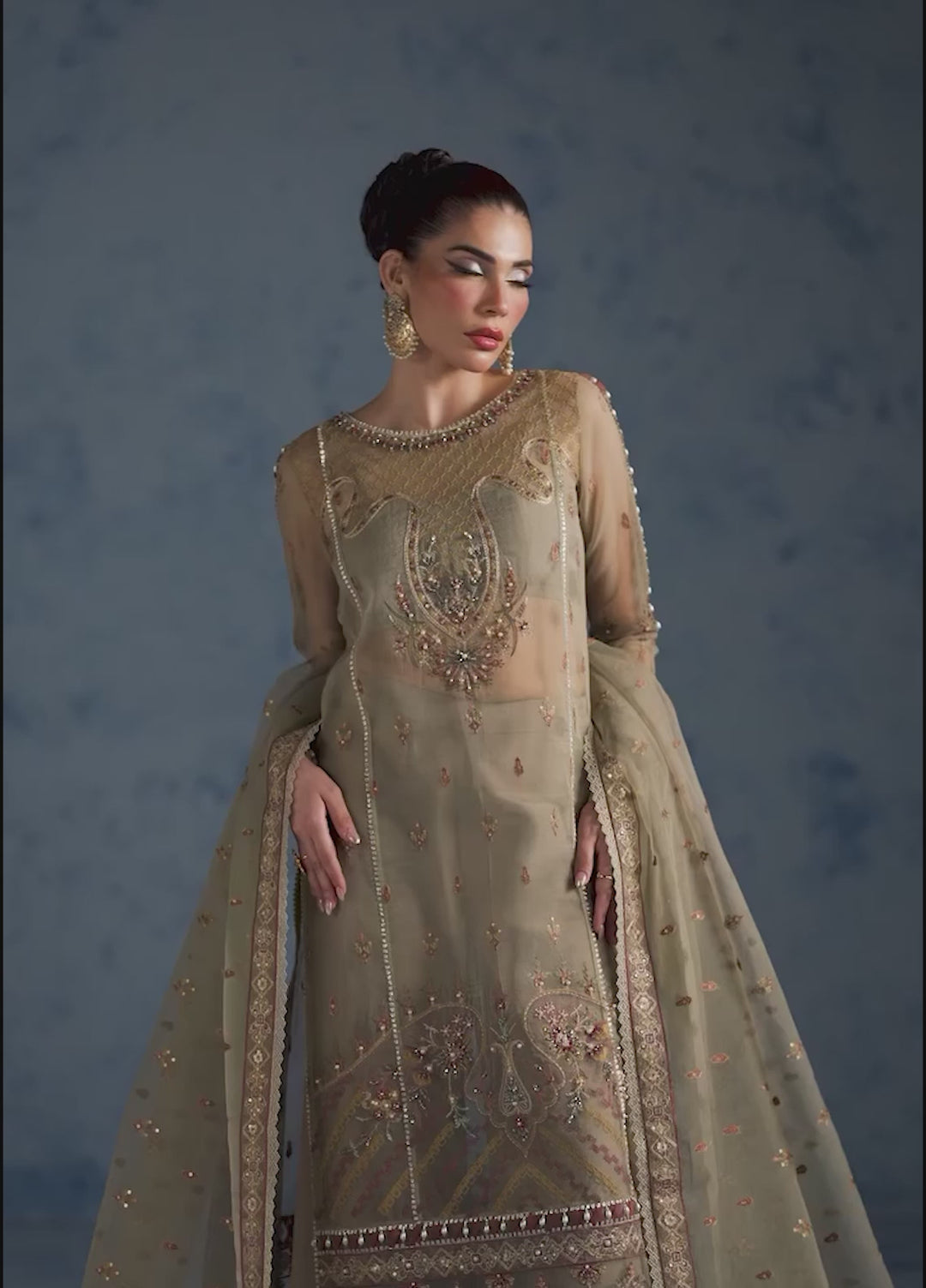 Amoris by Imran Ramzan Embroidered Organza 3 Piece Suit Sogno d'Oriente - Wedding Collection