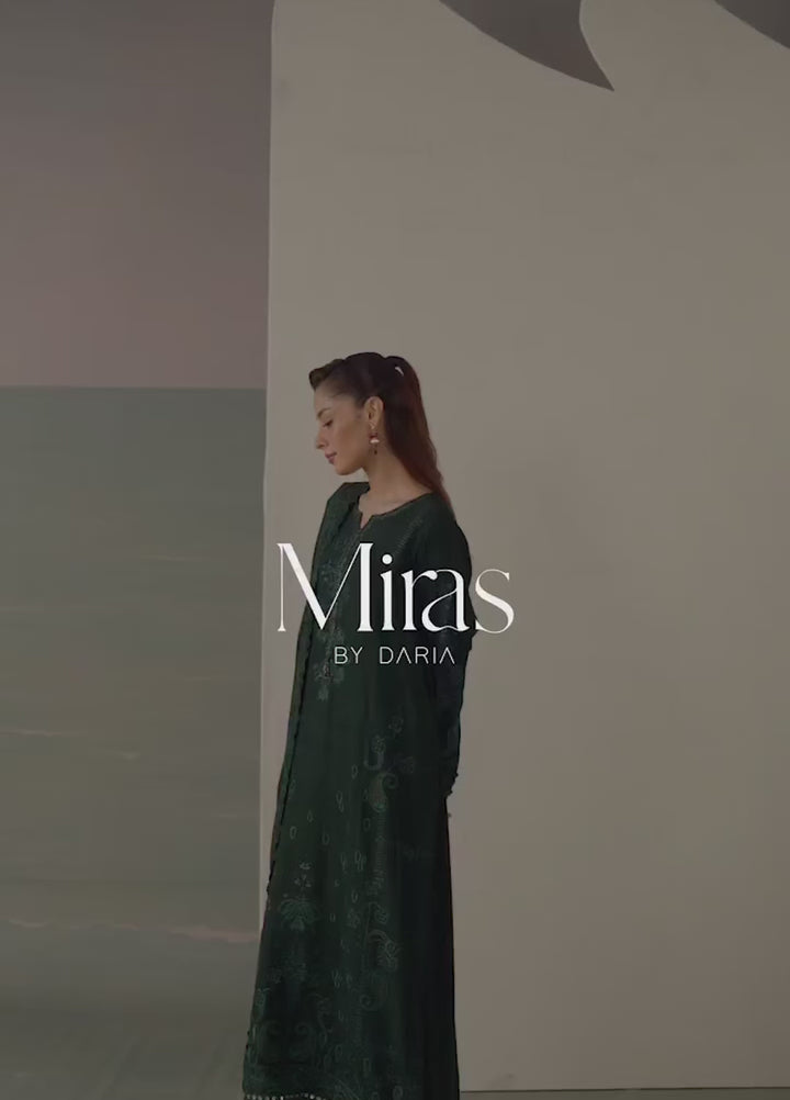 Miras by Daria Unstitched Embroidered Leather Peach 3 Piece Suit DN26UML DA-131 - Fextive Collection