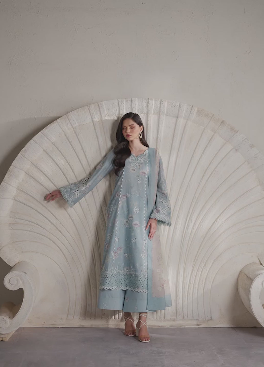 Iznik Unstitched Embroidered Lawn 3 Piece Suit IZ26ULF IBE-10 - Festive Collection