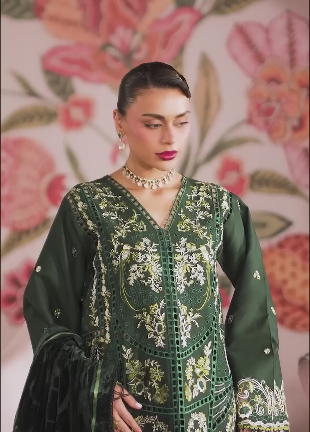 Amelia by Mahnur Unstitched Embroidered Corduroy 3 Piece Suit MN26ULW AM-04 - Winter Collection