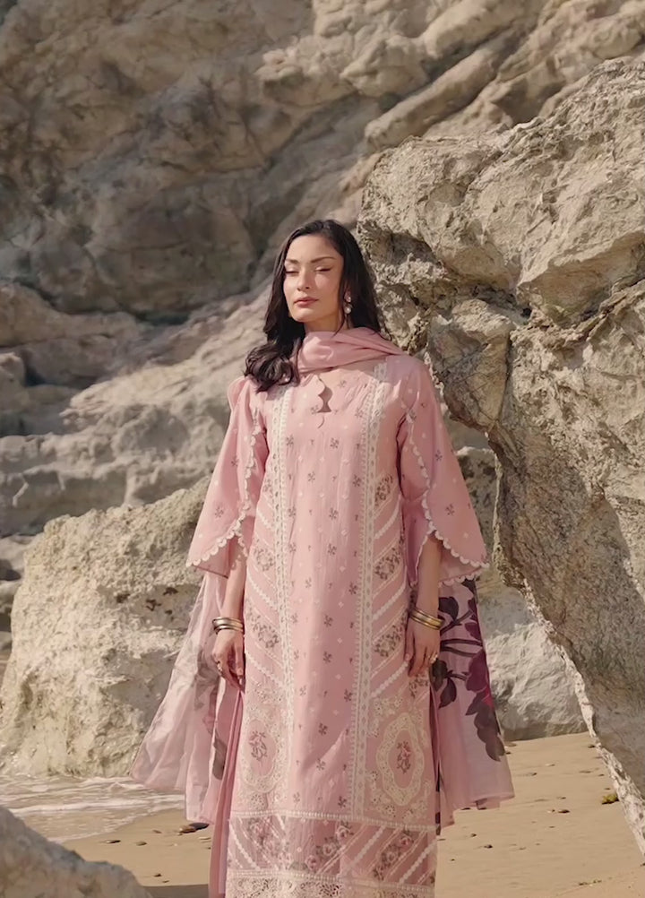 Manara by Maria Embroidered Chiffon 3 Piece Suit CHERRY BLOOSOM - Festive Collection