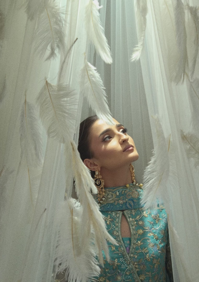 Aik Shaam by AIK Atelier Unstitched Embroidered Organza 3 Piece Suit AIK26UAS C2604 - Wedding Collection