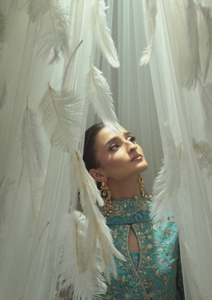 Aik Shaam by AIK Atelier Unstitched Embroidered Organza 3 Piece Suit AIK26UAS C2604 - Wedding Collection