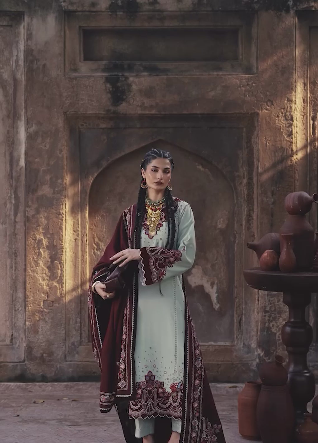 Gulnar by Bin Ilyas Unstitched Embroidered Karandi 3 Piece Suit BI26UGK 1012A - Festive Collection