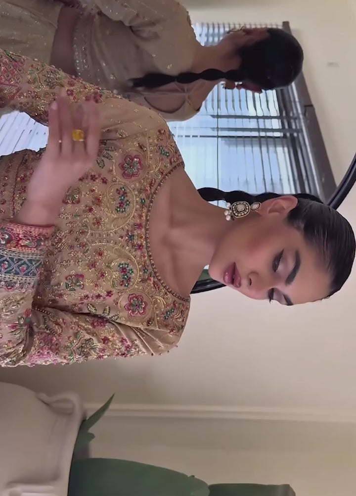 Jhil Mil by Maria Osama Khan Embroidered Tissue Suits Unstitched 3 Piece MOK25JM Danak - Wedding Collection