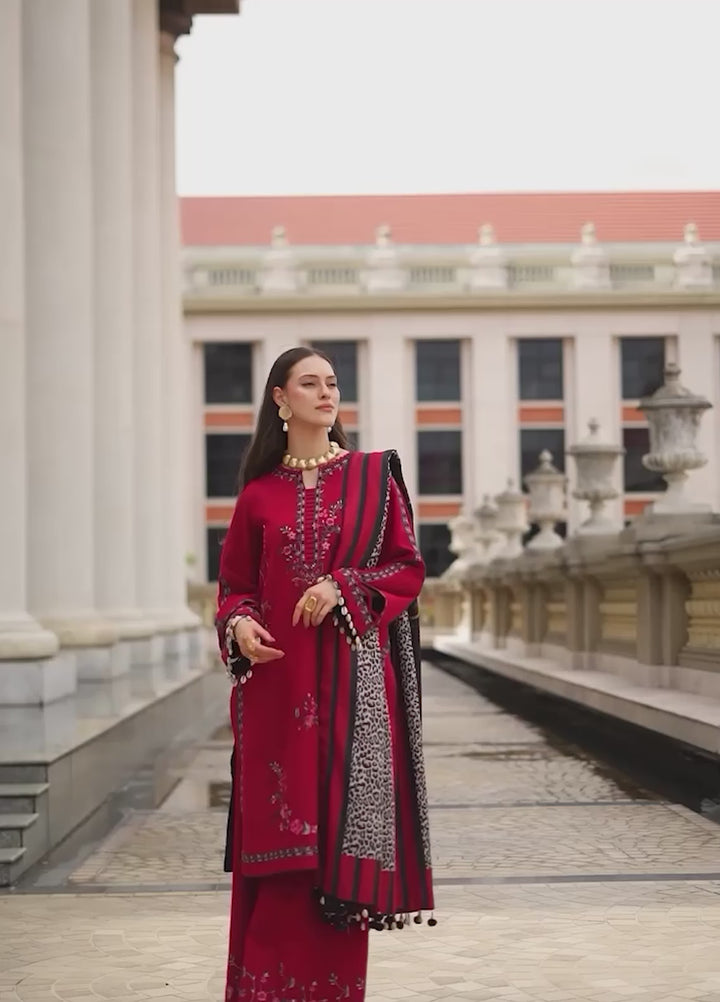 Poshima by Charizma Unstitched Embroidered Leather Peach 3 Piece Suit CHR26UPL PSW6-20 - Winter Collection