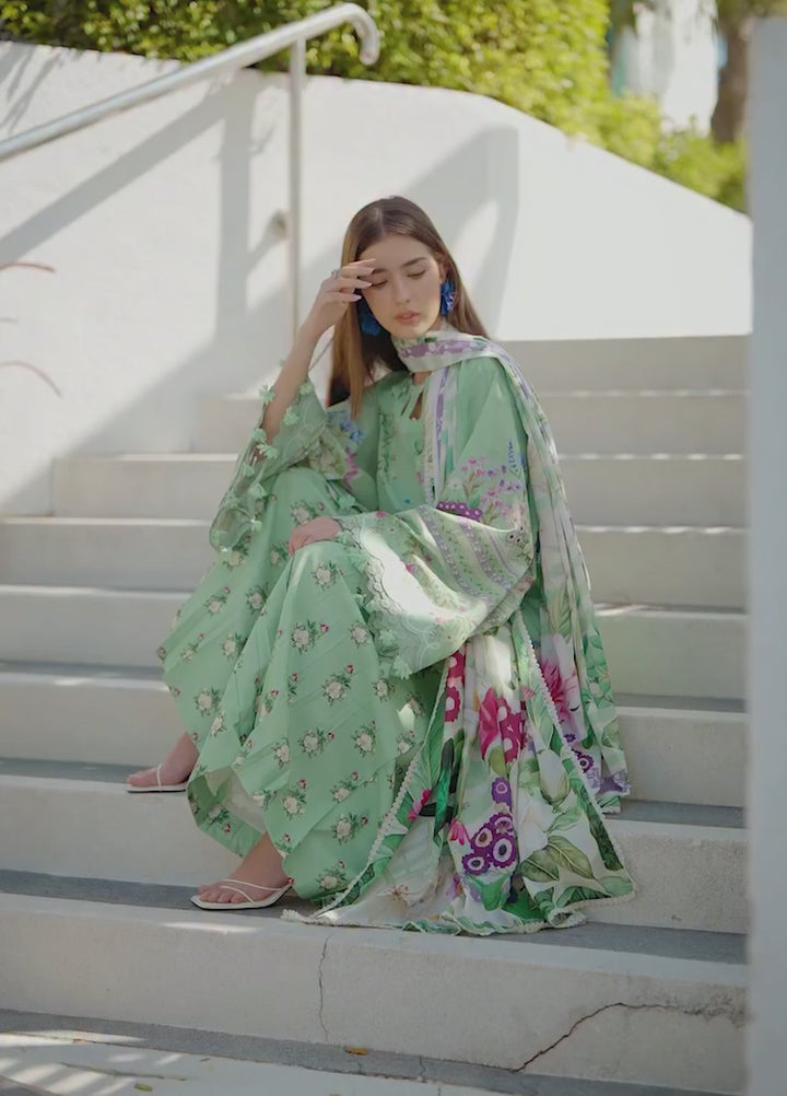 Santorini by Elaf Unstitched Lawn Printed 3 Piece Suit EL26US EPN-7A TEAL ME - Summer Collection