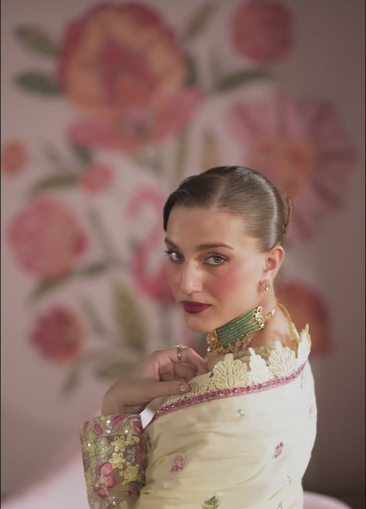 Amelia by Mahnur Unstitched Embroidered Organza 3 Piece Suit MN26ULW AM-14 - Winter Collection