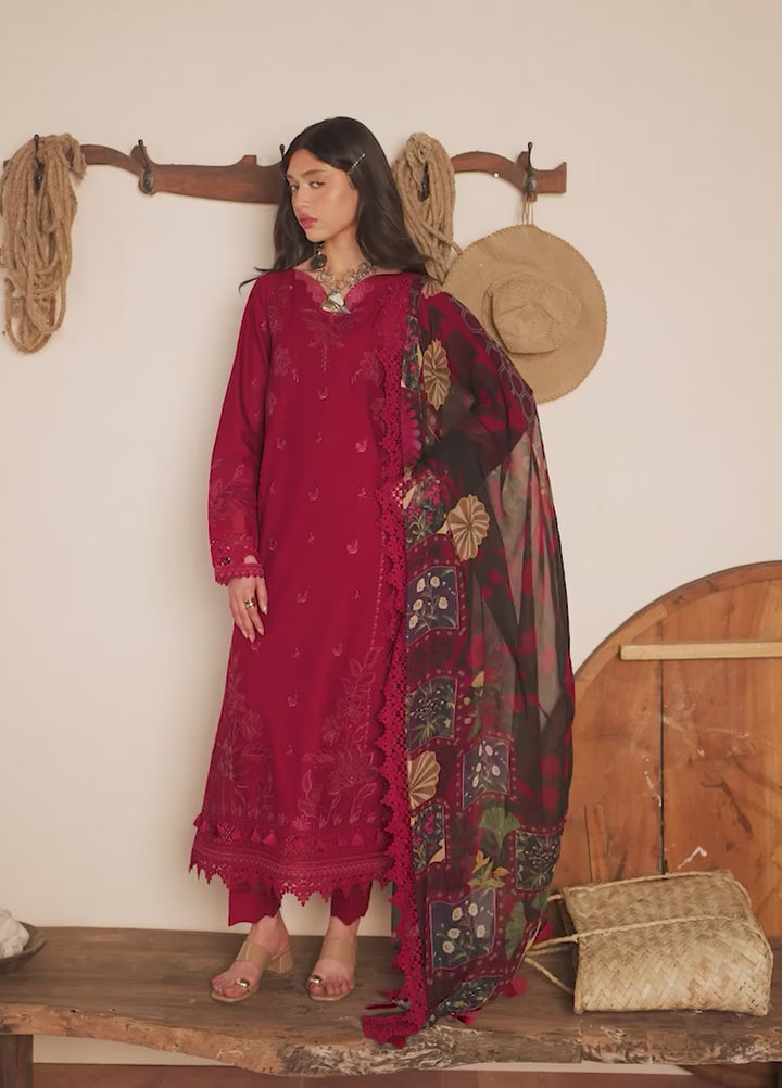 Raha by Nureh Unstitched Embroidered Lawn Doria 3 Piece Suit NU26ULR NE-248 - Summer Collection