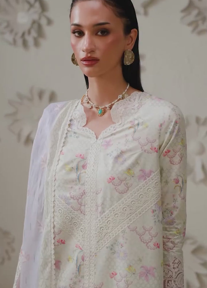 Q Prints by Qalamkar Unstitched Printed Lawn 3 Piece Suit QLK26UQL Ameena QQP-01(B) - Summer Collection