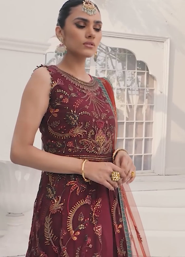 Zarif Embroidered Net Suits Unstitched 3 Piece ZR25UF ZDL-01 Rouche - Luxury Collection
