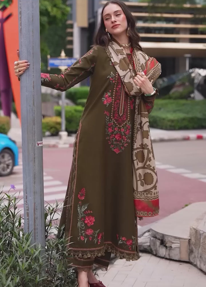 Poshima by Charizma Unstitched Embroidered Leather Peach 3 Piece Suit CHR26UPL PSW6-05 - Winter Collection