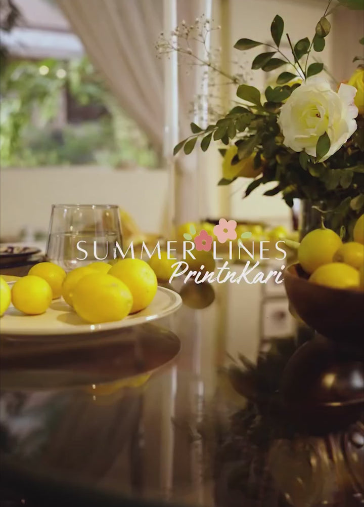 Summer Lines Printkari by Neeshay Unstitched Embroidered Lawn 3 Piece Suit NSH26SLP D-5 Rosaire - Summer Collection