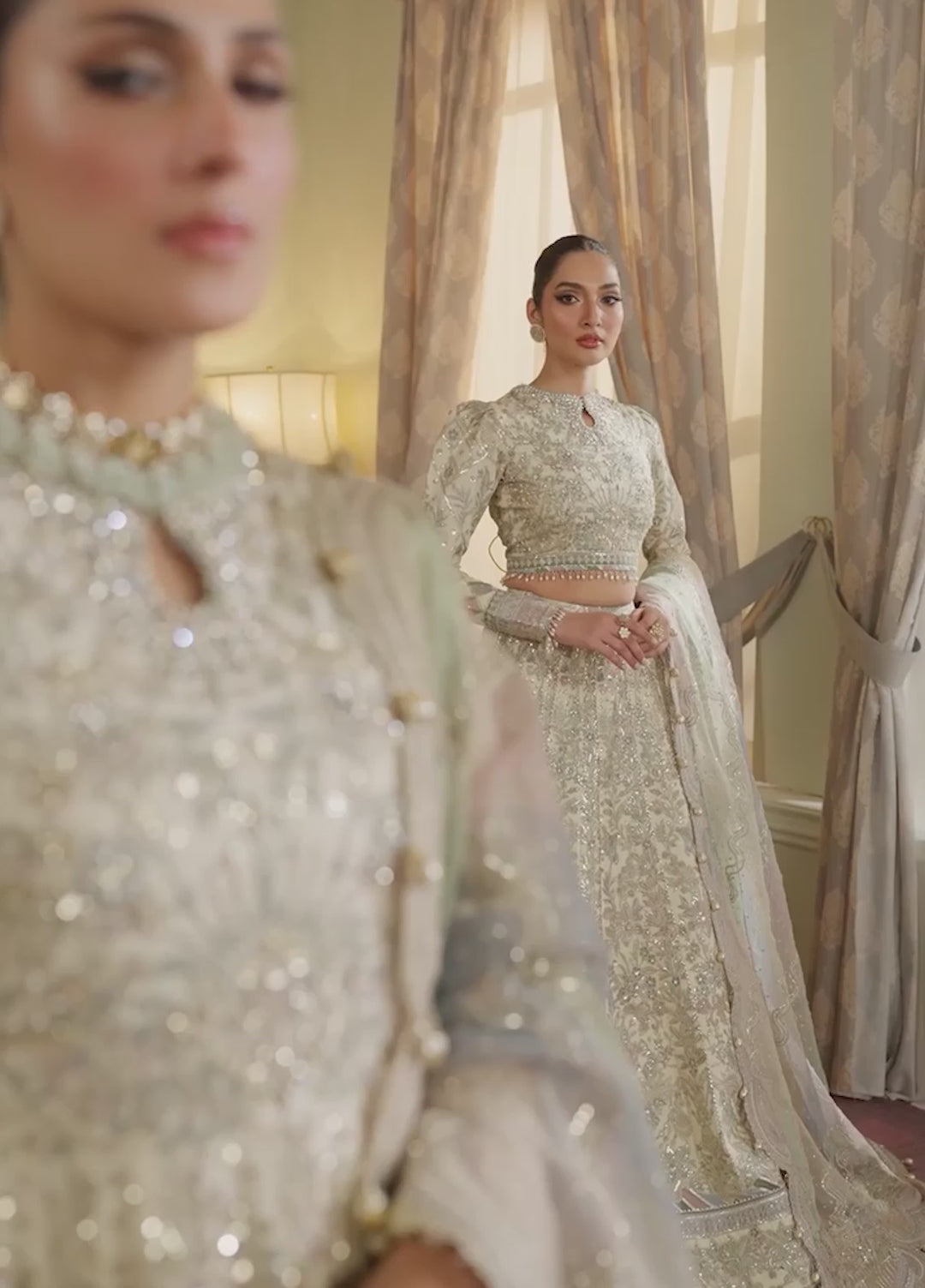 Chantelle by Baroque Unstitched Net Embroidered Suits 3 Piece BQ25FC CH13-06 - Festive Collection