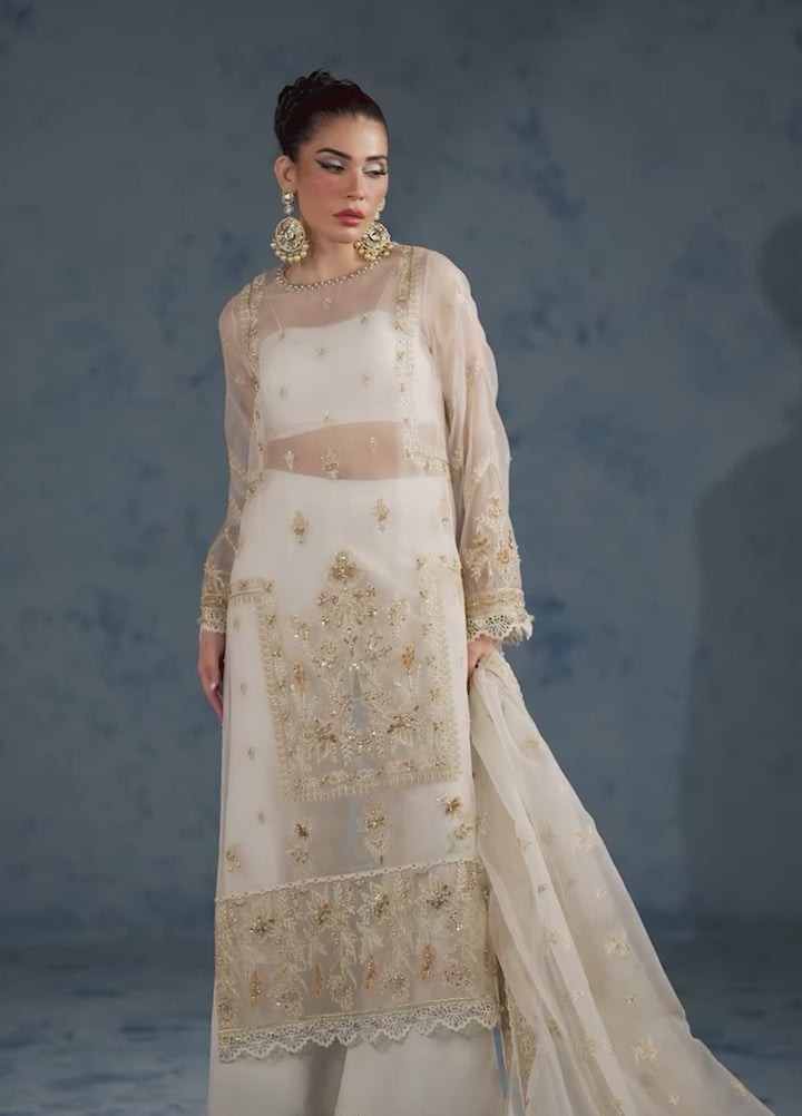 Amoris by Imran Ramzan Embroidered Organza 3 Piece Suit Couronne de Perles - Wedding Collection