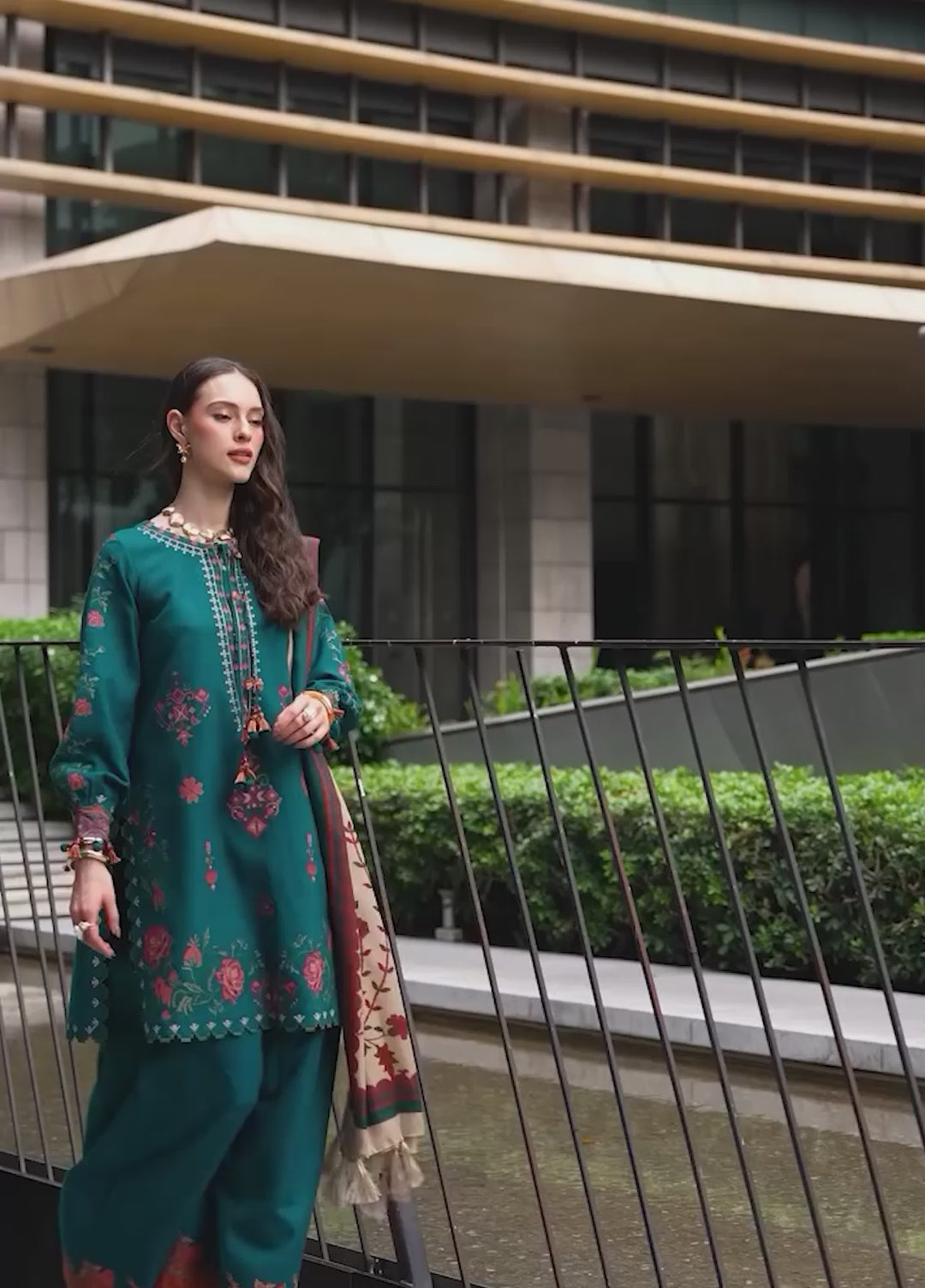 Poshima by Charizma Unstitched Embroidered Leather Peach 3 Piece Suit CHR26UPL PSW6-07 - Winter Collection