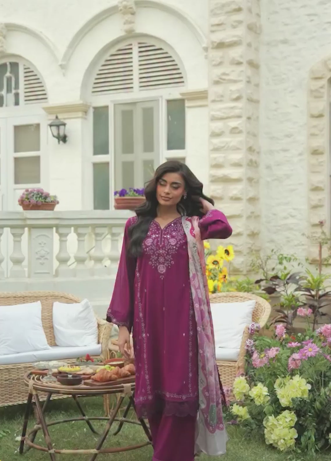 Lamhay by Dhanak Pret Swiss Voile 3 Piece DHN26PSV DC-2582 - Summer Collection