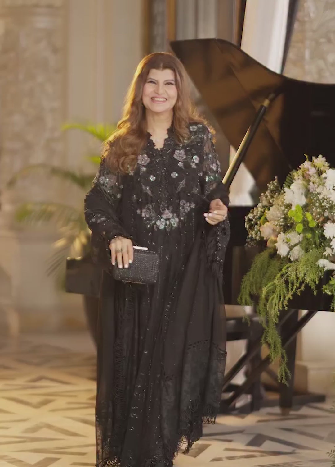 Maria B Unstitched Embroidered Chiffon 3 Piece Suit MB26UCF D4 - Festive Collection