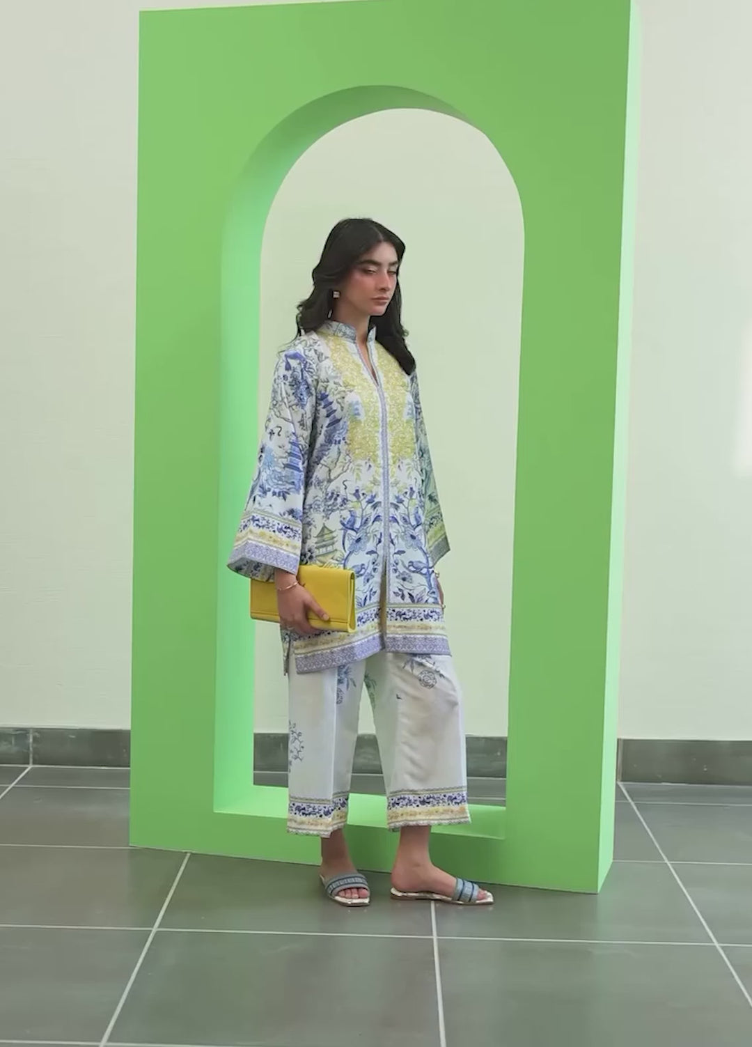 Eid Ki Misaal by Ayesha Somaya RTW Printed Lawn Silk 2 Piece Suit Sunburst - Eid Collection