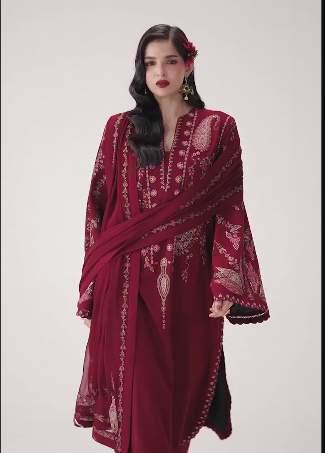 Jugnu by Hussain Rehar Unstitched Embroidered Karandi 3 Piece Suit HR26UJK Parul - Winter Collection