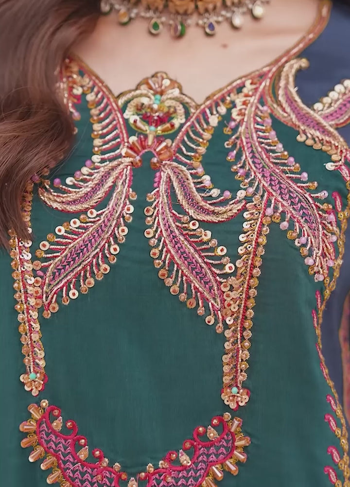 Jamnii Pret Embroidered Russian Silk 3 Piece Suit Merlin