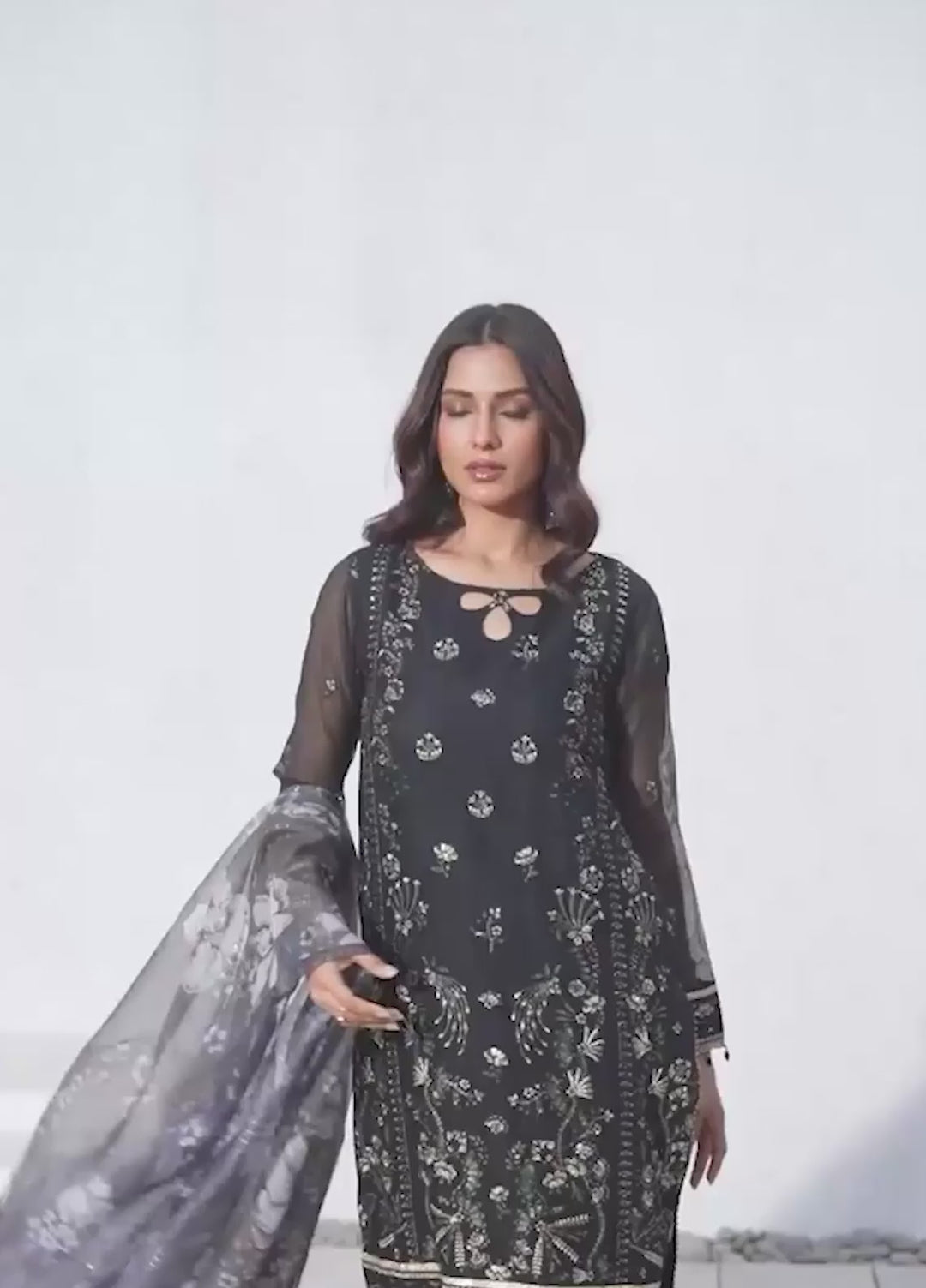 Salitex Unstitched Embroidered Cotton Net 3 Piece Suit SUNW7NO117 - Festive Collection