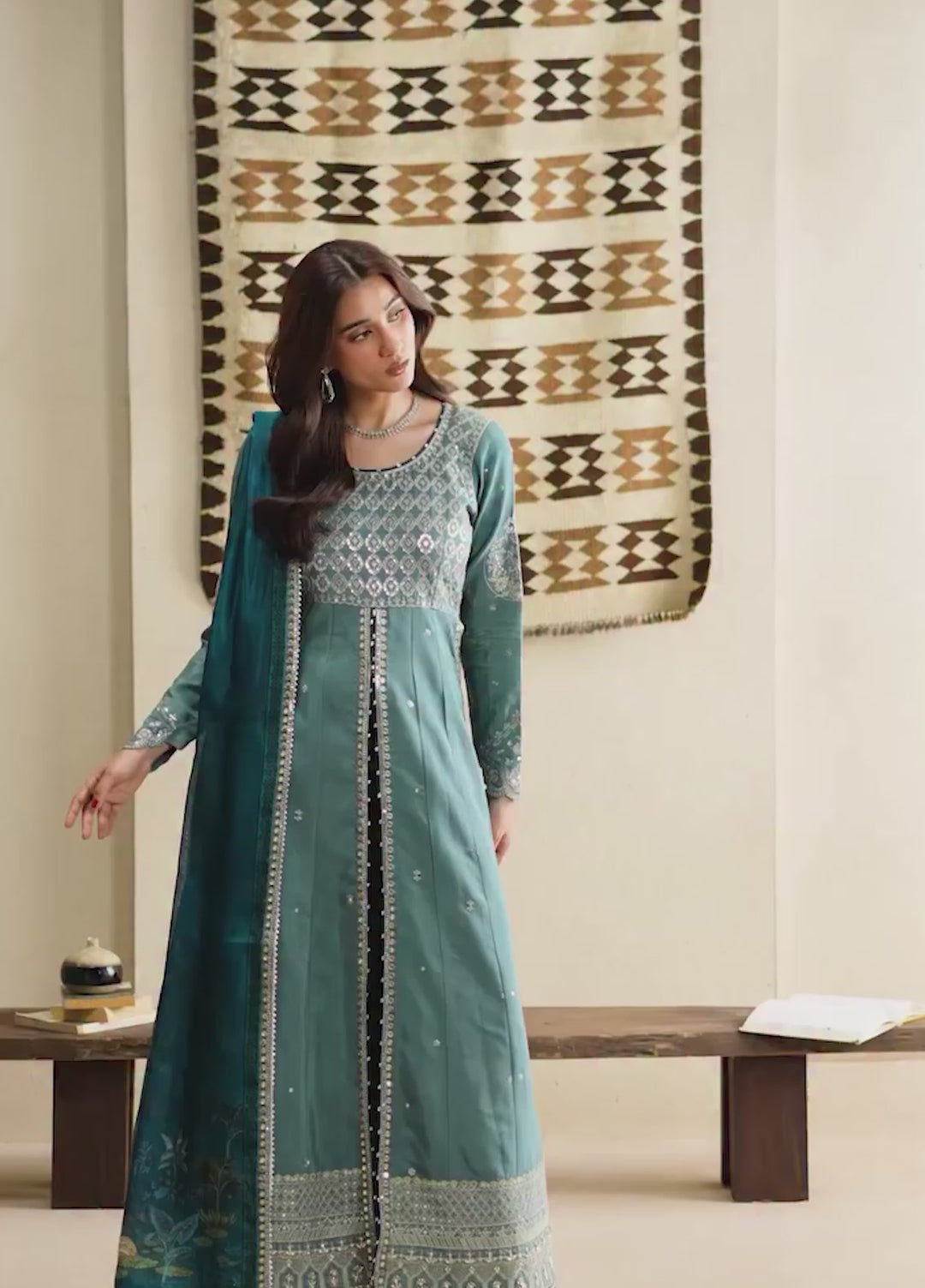 Neoma by Xenia Formals Unstitched Embroidered Raw Silk 3 Piece Suit XE26UNF 06- MAI - Festive Collection