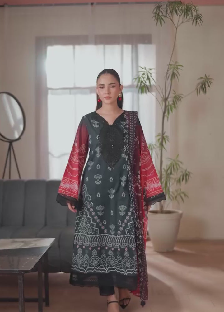 Chunri by Daria Unstitched Embroidered Lawn 3 Piece Suit DC26UCL DA-106 - Casual Collection